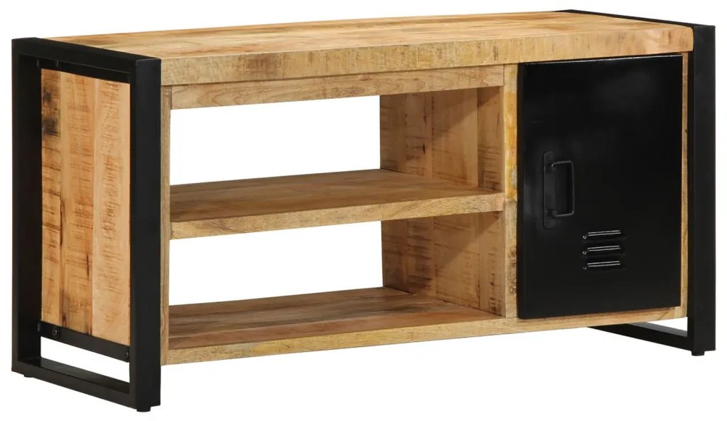 Cipőpad 100x40x50 cm Tömör Fa Durva Mangó