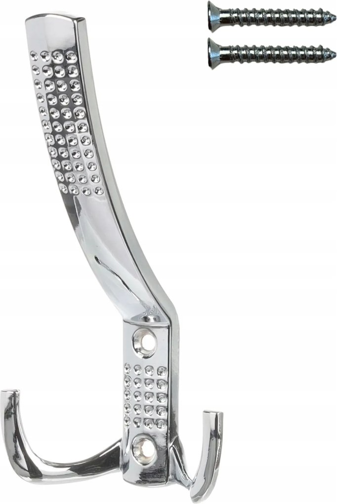 Akasztó 3 karos csavarozható Polírozott Króm hármas akasztó a fürdőszobába