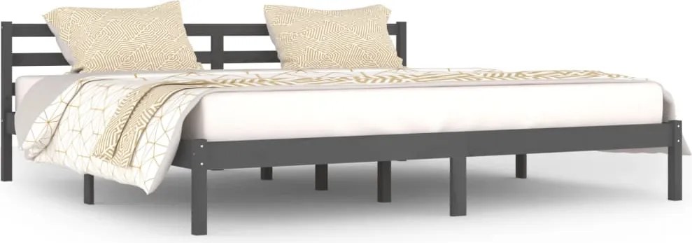 vidaXL szürke tömör fenyőfa ágykeret 200 x 200 cm