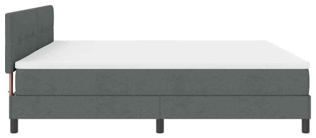 Box Spring Ágy Matraccal Sötétszürke 200x200 cm Textil