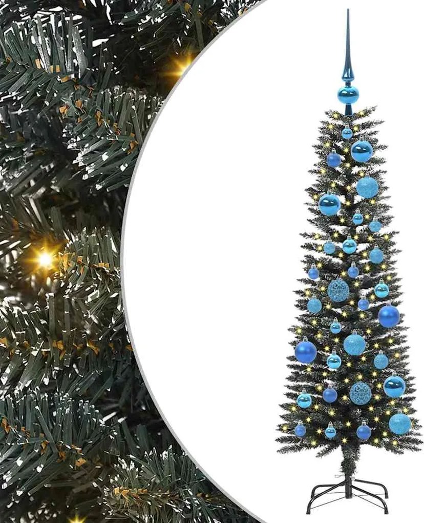 vidaXL Mű karácsonyfa 150 LED-del Zöld 120 cm PVC és Műanyag és Acél