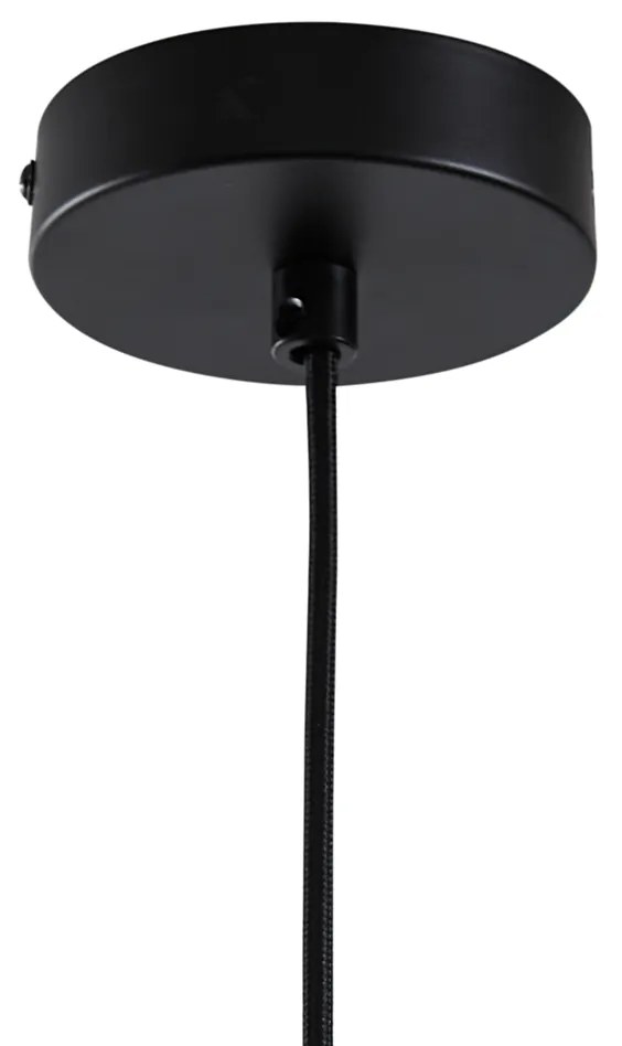 Japandi függőlámpa fekete barna szövetbúrával - Bida