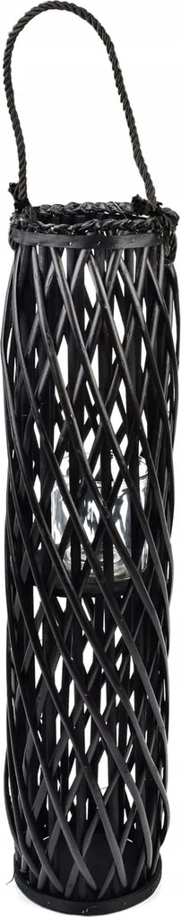 Fonott lampion fekete magas 80 cm