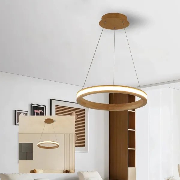 Brilagi - zsinóros LED függeszték UMEA WOOD LED/30W/230V átm. 40 cm fa