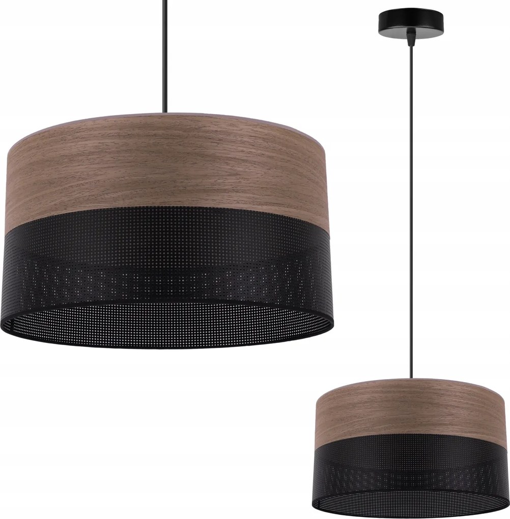 Mennyezeti Lámpa Lógó Csillár Fekete Loft Lámpabúra Dió Furnér Barna