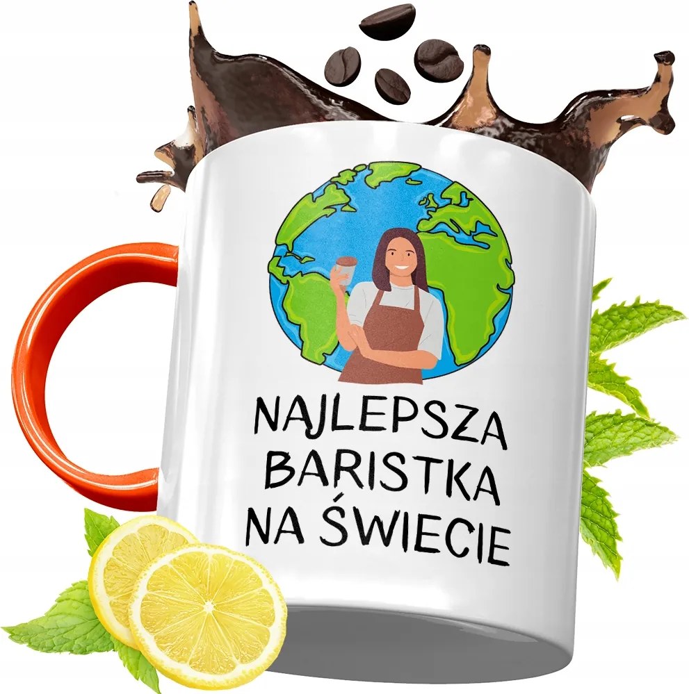 Narancssárga Bögre Baristáknak Ajándék fényképes nyomtatással