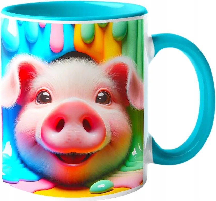 Látványos Bögre Édes Malac Csodálatos Színek "3D hatás" Doboz 330ml.