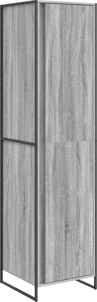 vidaXL Szekrény tárolóval 2 pcs Szürke Sonoma 50 x 50 x 200 cm Faanyag