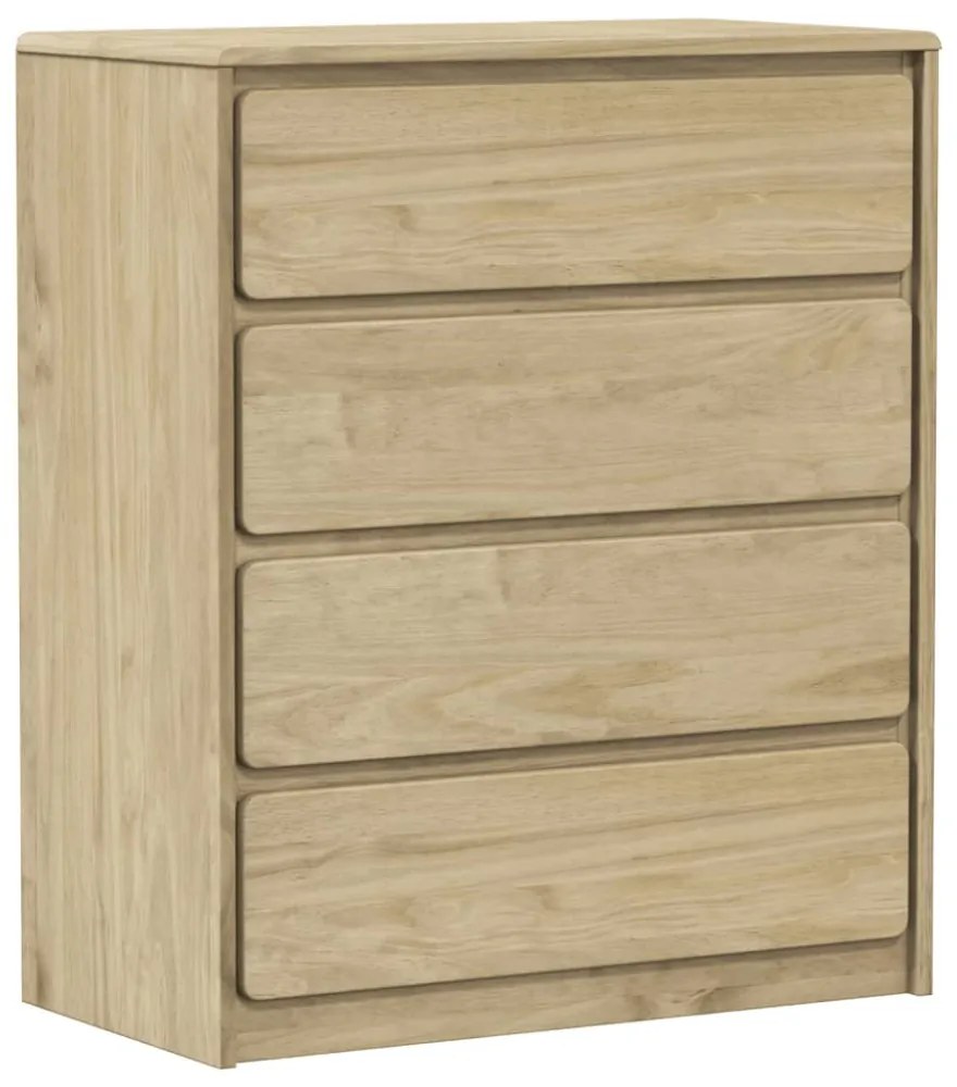 SAUDA tölgy tömör fenyőfa fiókos szekrény 76,5 x 39 x 91 cm