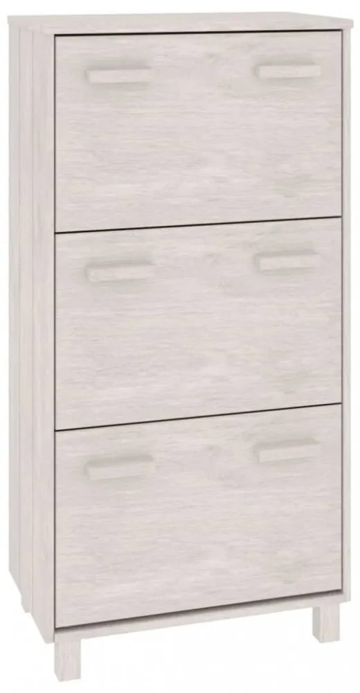 HAMAR fehér tömör fenyőfa cipőszekrény 59,5 x 35 x 117 cm