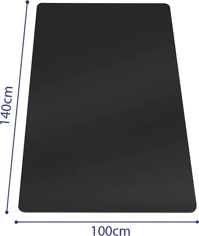 Szék alatti fekete műanyag szőnyeg 100 x 140 cm