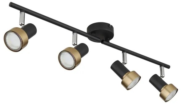 Globo 57917-4G - Spotlámpa MASON 4xGU10/25W/230V fekete/arany