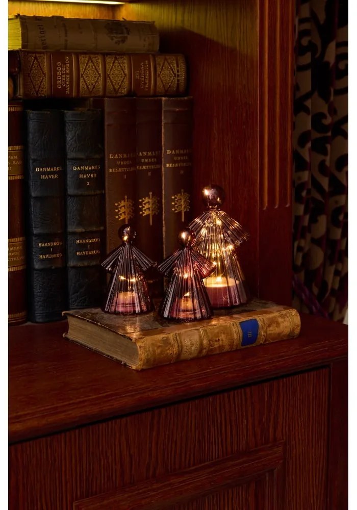 Borvörös fénydekoráció készlet 2 db-os ø 6,5 cm Alberte – Sirius