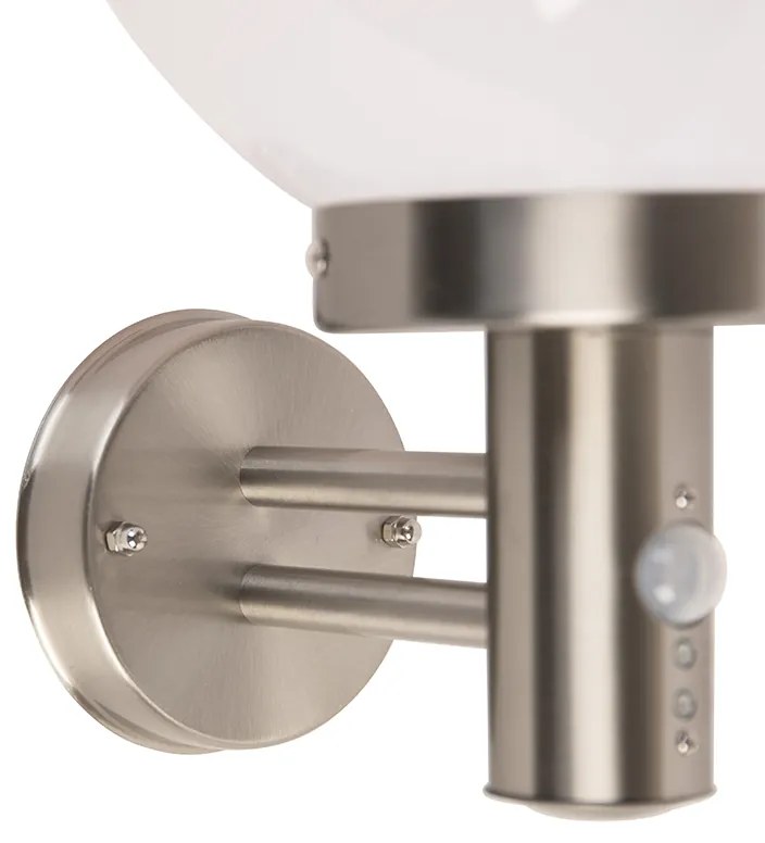 Kültéri fali lámpa acél rozsdamentes acél IP44 mozgásérzékelővel - Sfera