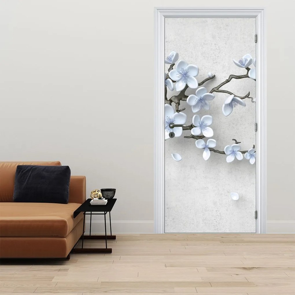 Fotótapéta ajtóra - Kék virágok (95x205cm)