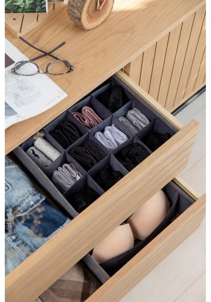 Drawer szürke fiókrendszerező 16 rekesszel - Bigso Box of Sweden