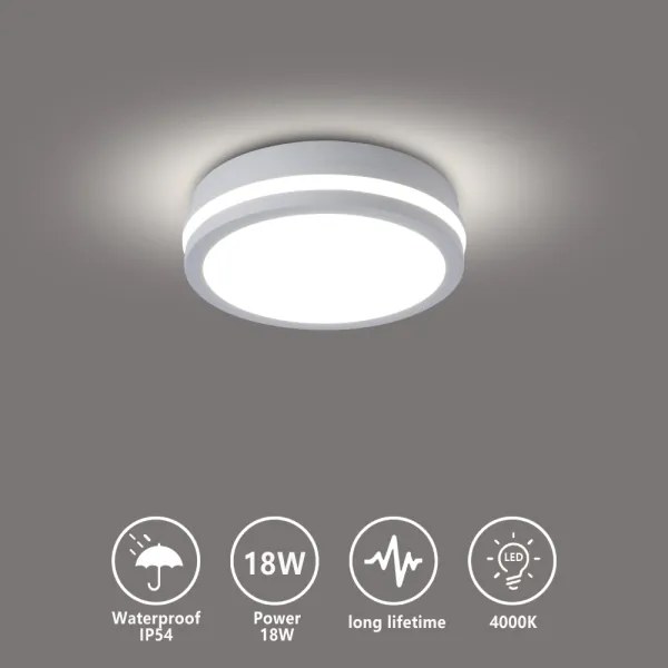 Brilagi - LED kültéri mennyezeti lámpatest BENE LED/18W/230V átm. 21,5 cm fehér IP54
