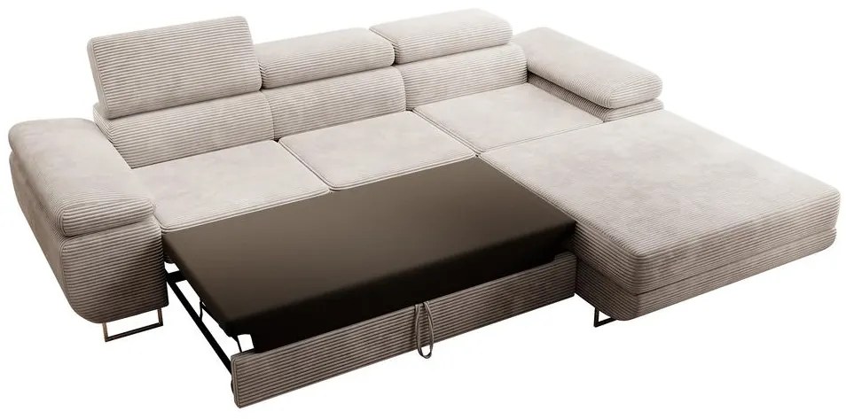 Sarokkanapé Grande (J) (bézs szürke + króm). 1100534