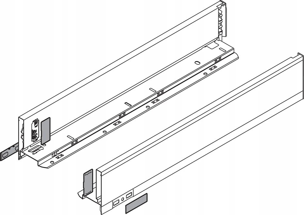 Blum 770M3502S Legrabox Pure oldalsó M 350mm fekete