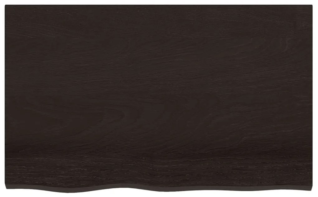 sötétbarna kezelt tömör fa fürdőszobai pult 80x50x(2-4) cm