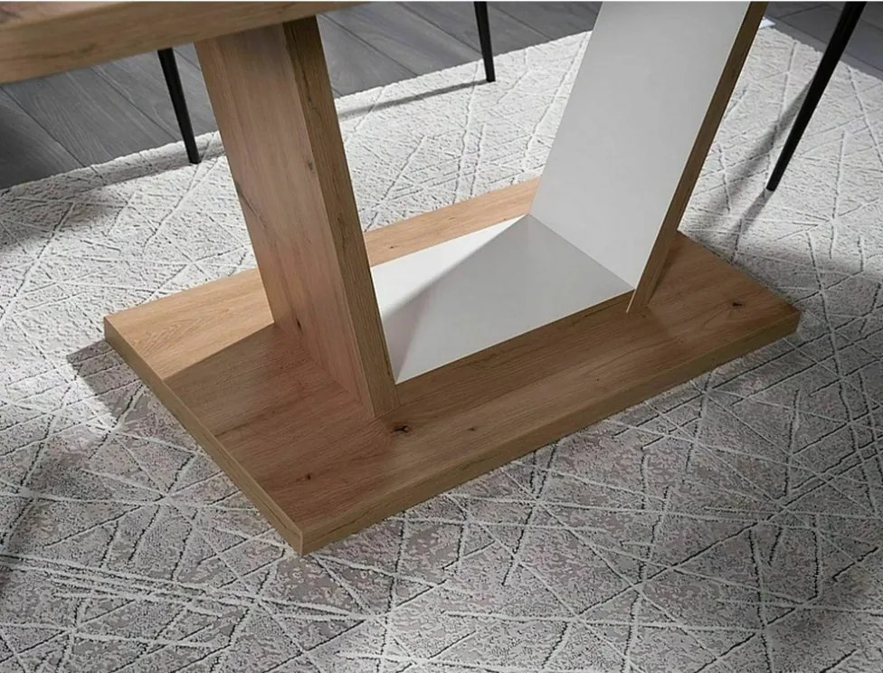 Nigel bővíthető étkezőasztal tölgy/fehér 120-160 cm