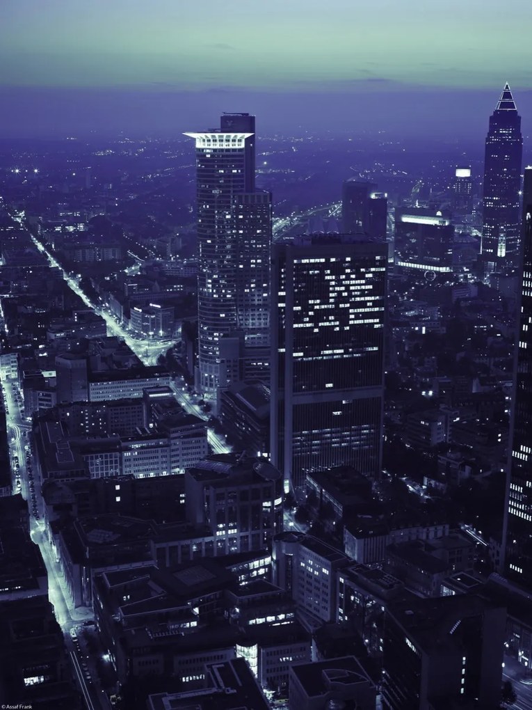 Poszter 30x40cm Város panoráma alkonyatkor, Assaf Frank