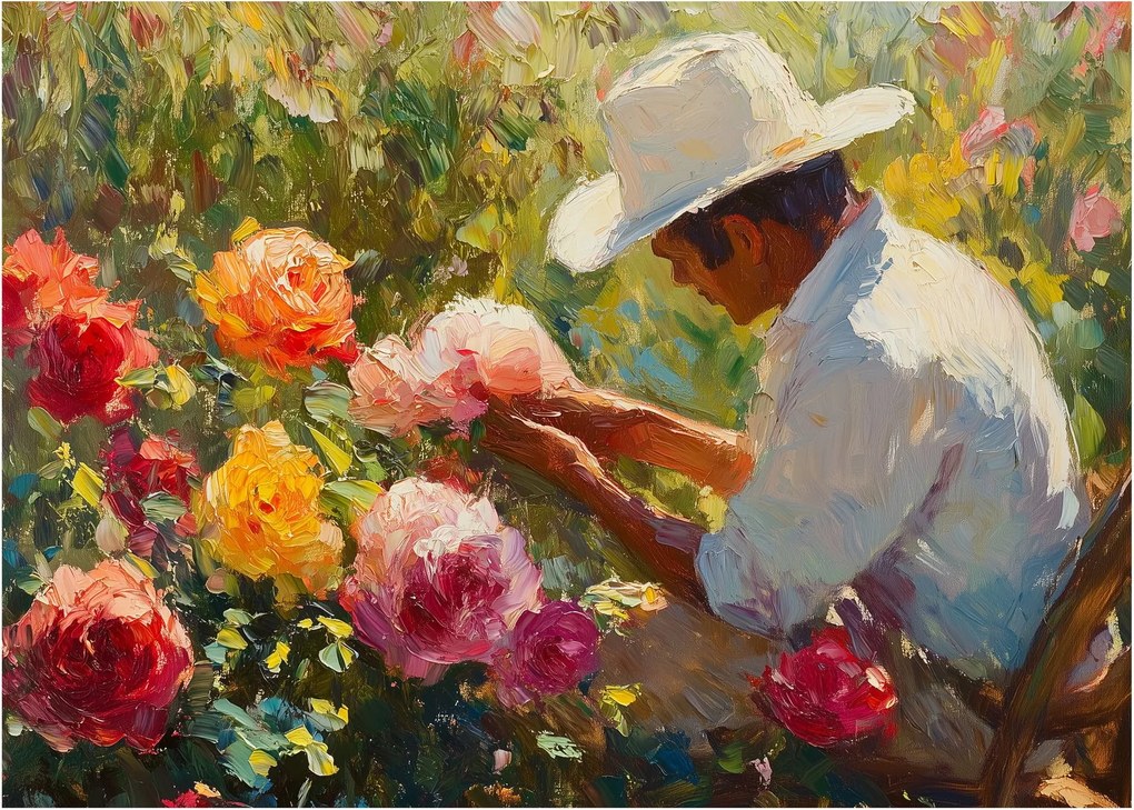 Üveg kép - Kertész (70x50 cm)