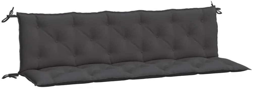 2 db antracit oxford szövet kerti padpárna 180 x 50 x 7 cm