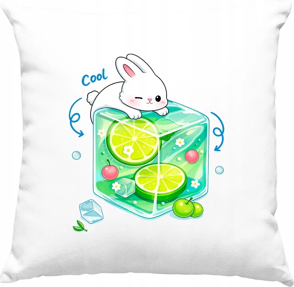 Nyuszi párna kawaii art fehér