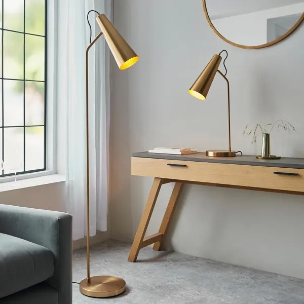 Endon 107528 - KARNA állólámpa 1xE27/10W/230V sárgaréz