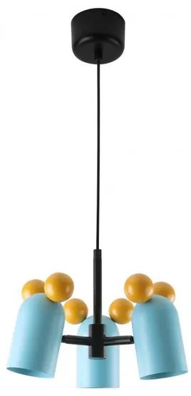 Lámpa Mennyezeti lámpatest MOUSE II, 2035, max.250V, 50/60Hz, 3*E27, max.25 W,  IP20, átmérő 30 cm, kék