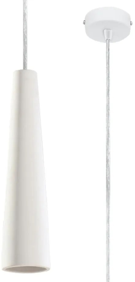 Fehér függőlámpa kerámia búrával ø 8 cm Alverna – Sollux