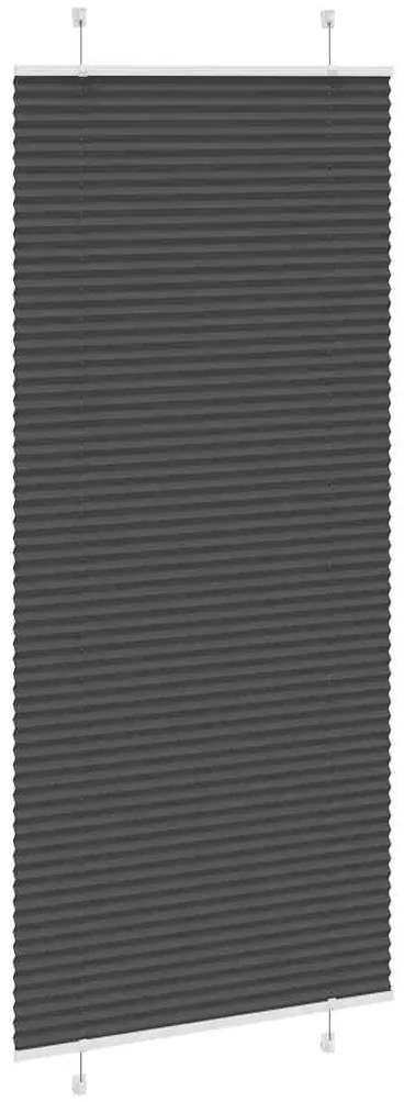 pliszírozott redőny fekete 95x200 cm szövetszélesség 94,4 cm