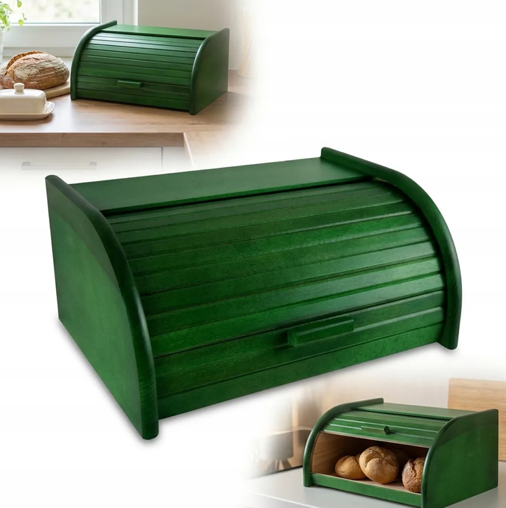 Kenyértartó fa nagy Zöld 40x29x18cm Lengyel