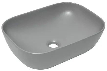 Mosdó lapra SAT Infinitio 45,5x32,5 cm szürke mat túlfolyás nélkül SATINF4532LGRM