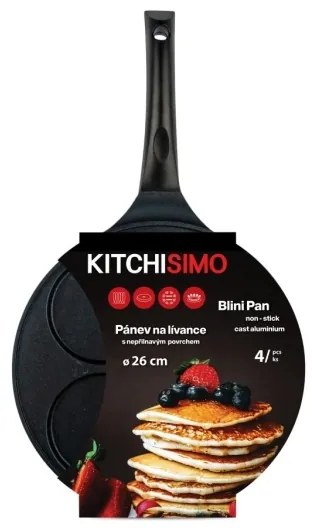 KITCHISIMO 26 cm-es fekete palacsintasütő