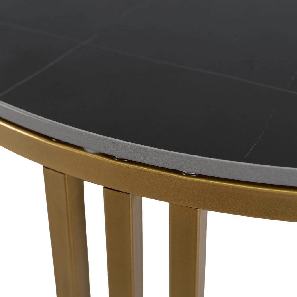 Dohányzóasztal Fekete Márvány Kerámia Lappal. KORIN