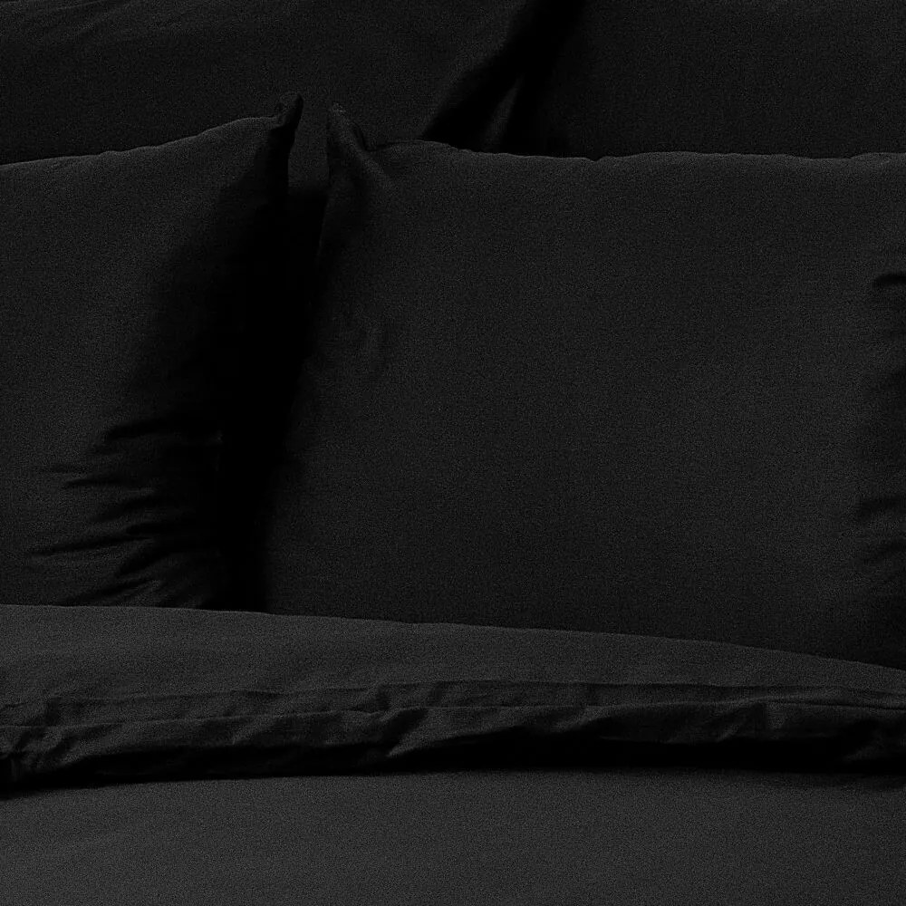 Luxury Collection szatén ágyneműhuzat fekete, 140 x 220 cm, 70 x 90 cm