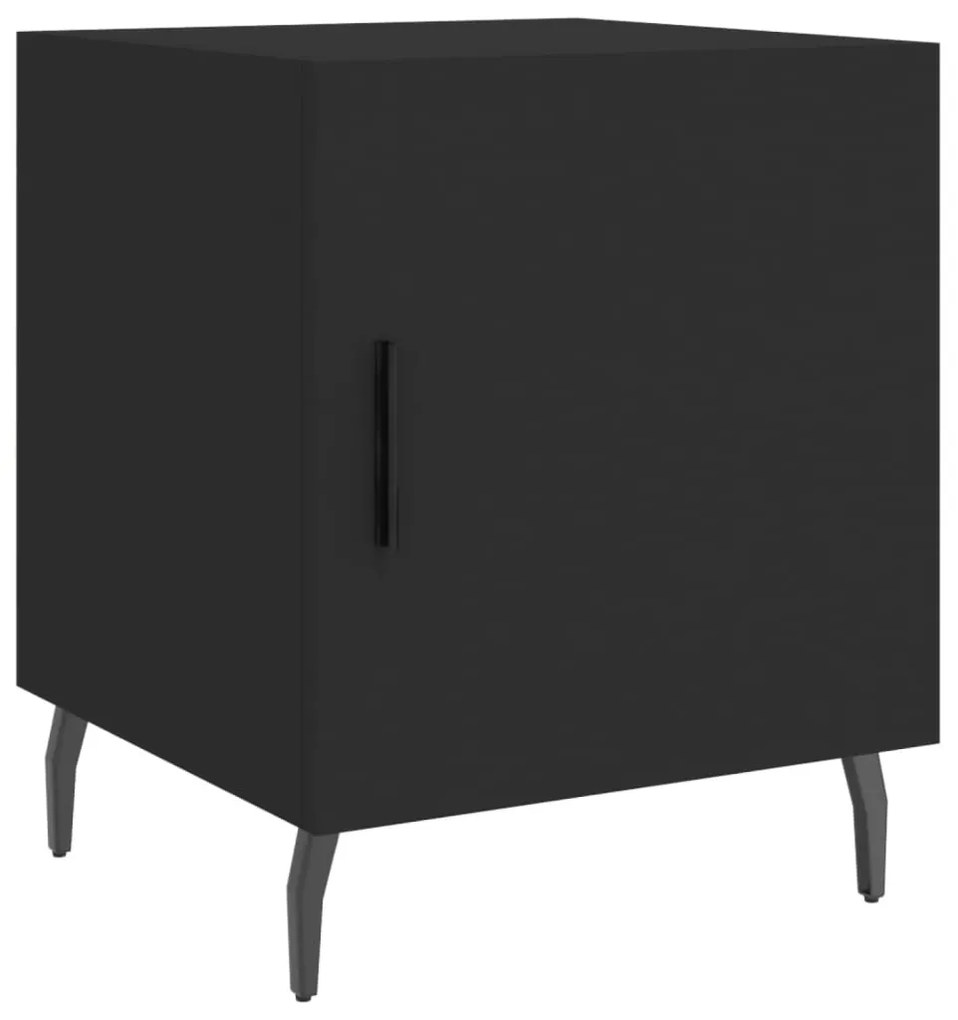 Fekete szerelt fa éjjeliszekrény 40 x 40 x 50 cm