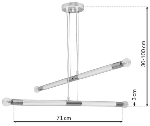 Csillár BASTONE WHITE 4xE14 / 40W / 230V