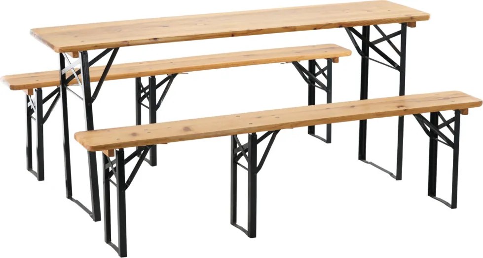 SÖRPAD GARNITÚRA - ASZTAL 177 x 46 x 77 CM + 2 PAD 177 x 23 x 47 CM