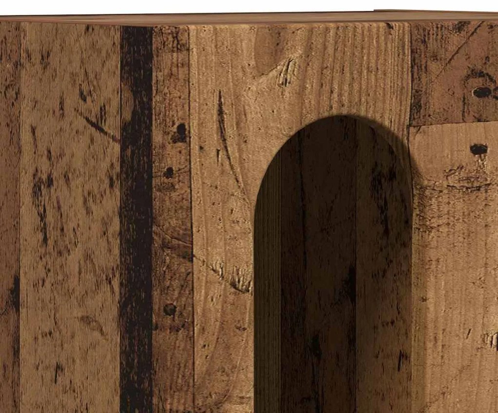 Éjjeli asztal 2 pcs Öreg fa 40 x 35 x 50 cm Faanyag