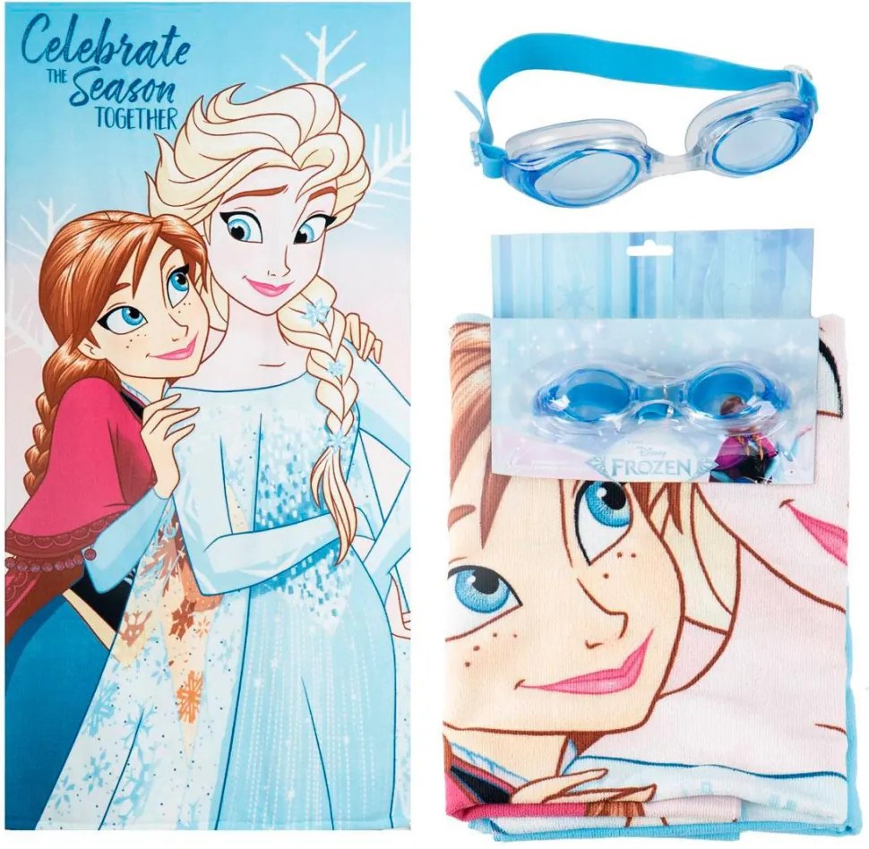 Disney Jégvarázs Celebrate törölköző és úszószemüveg szett
