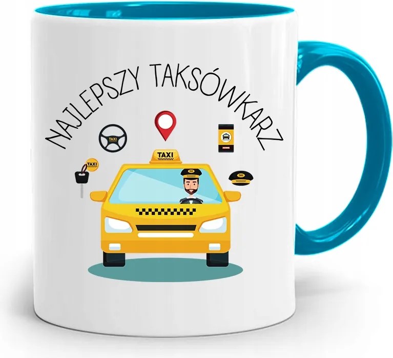 Kék Bögre Taxisofőrnek A Legjobb Ajándék fényképes nyomtatással