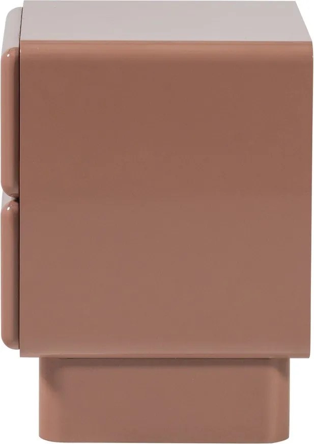 Rózsaszín fényes éjjeliszekrény Lustra – WOOOD