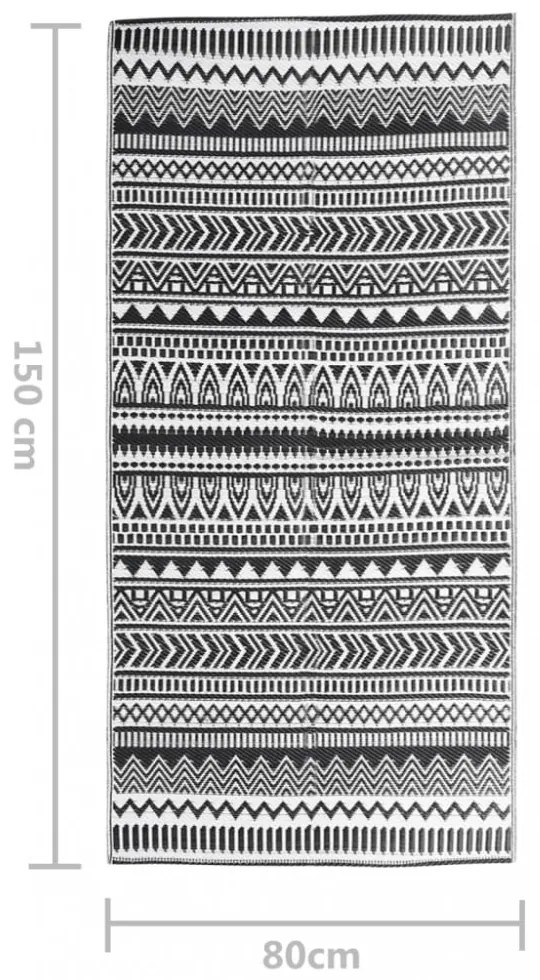 kültéri szőnyeg ARAKIL fekete 80x250 cm PP