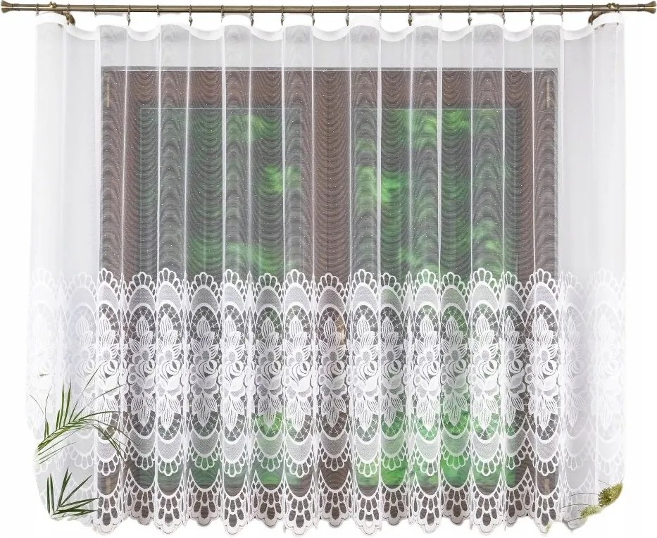 Elegáns Rövid Kész Függöny Szalaggal, Magas Mintával 200x130.