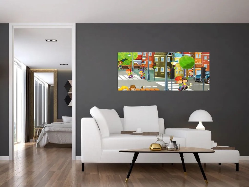 Kép - gyermek város (120x50 cm)