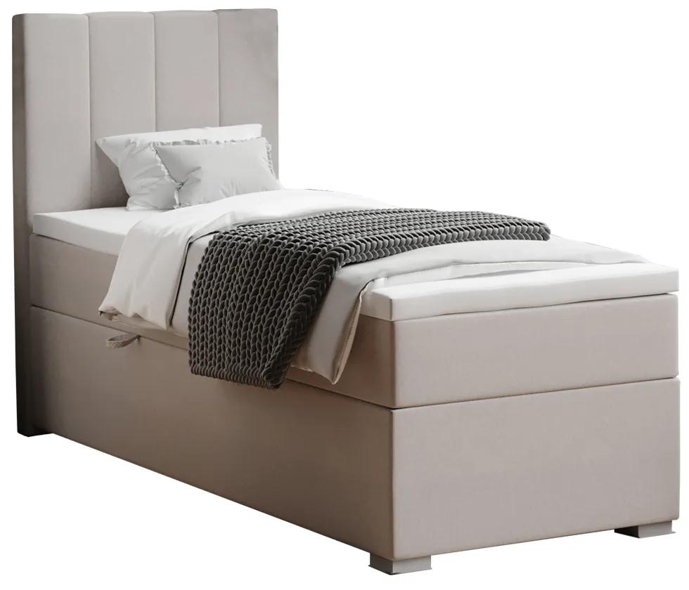 Boxspring ágy, egyszemélyes, taupe, 80x200, balos, BRED