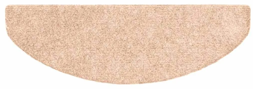 öntapadós lépcsőszőnyegek, 30 db, világosbarna, félkör alakú, nagy, 65 x 21 x 4 cm